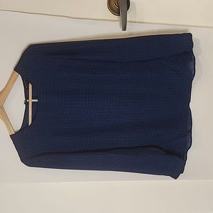 Banana Republic Women's Black and‎ Blue Houndstooth Blouse size M